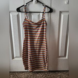 Striped Multicolor Sleeveless Dress